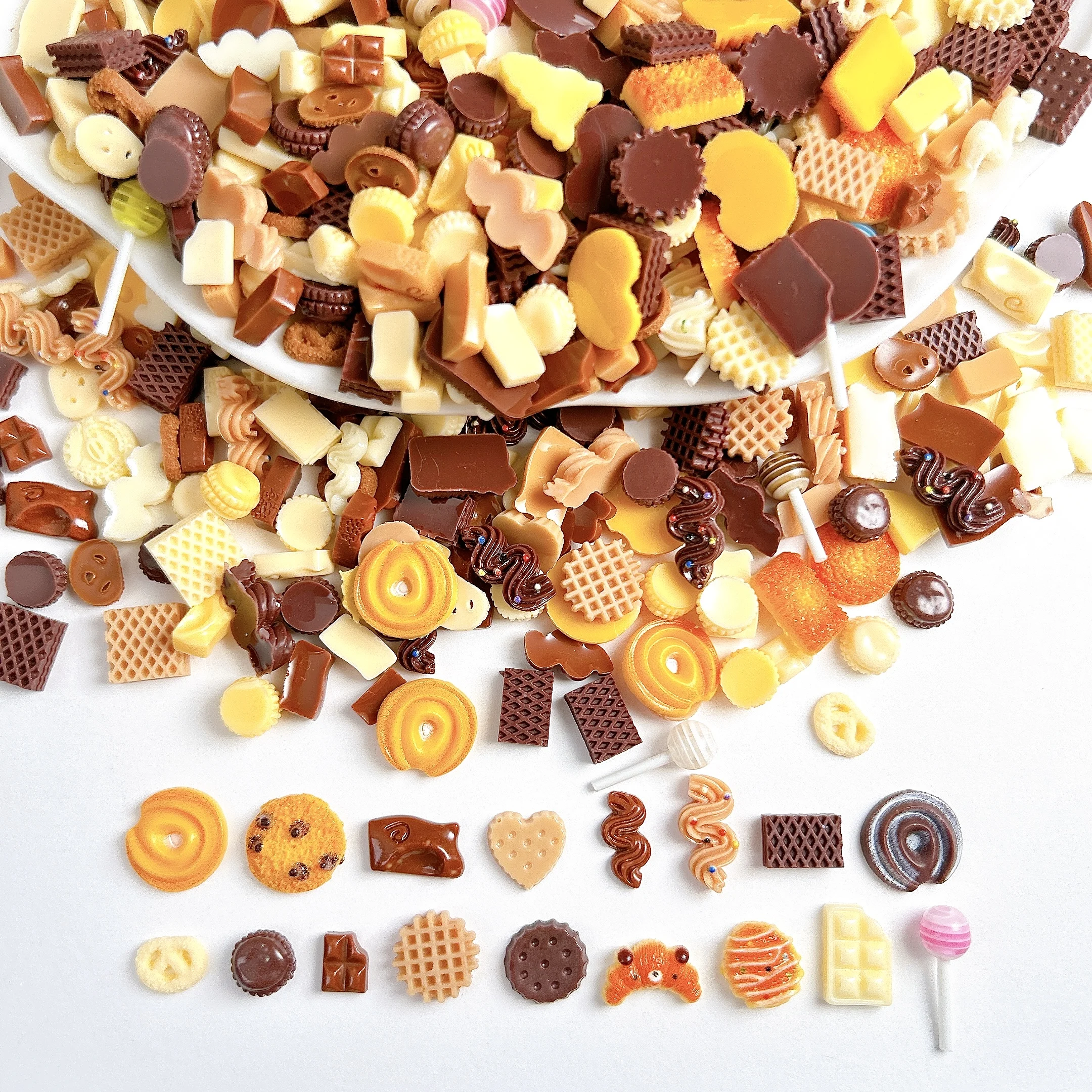 30 sztuk kreatywne urocze Smiley Pizza ozdoby do paznokci imitacja czekoladowych ciasteczek lizaki żywiczne zawieszki do paznokci DIY Manicure