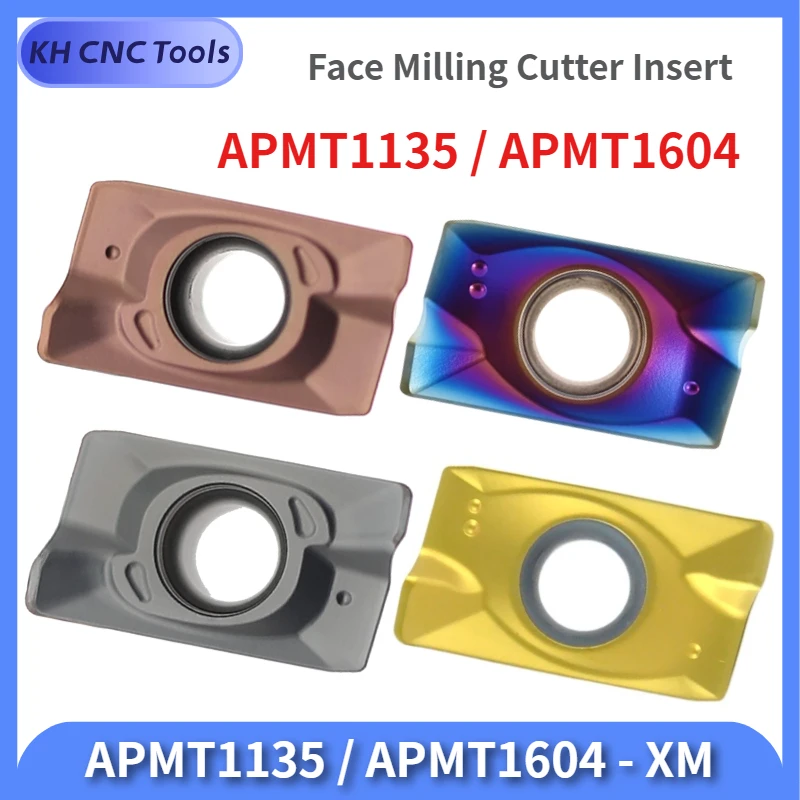 KH CNC 10PCS APMT APMT1135 PDER APMT1604 XM plug-in face milling cutter insert BAP300R BAP400R face milling cutter insert