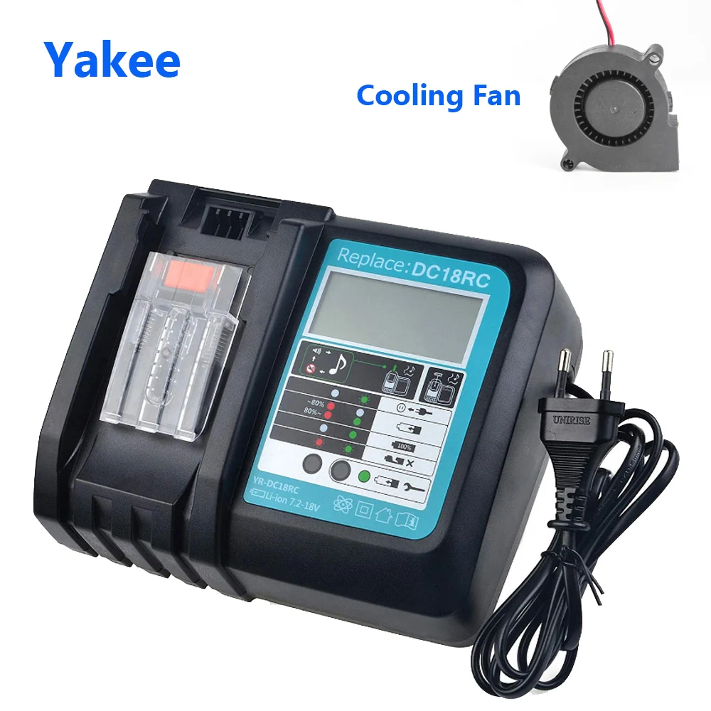 For Makita BL1860 BL1830  BL1890 Battery Charger 14.4V 18V BL1430 Electric Tool battery Charger 18VRC No Fan 18VRF Cooling Fan