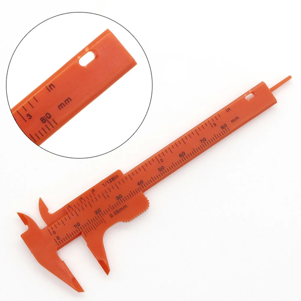 

5pcs 8Cm Mini Vernier Caliper Plastic Portable Measuring Tool For External Internal Step Depth Gauge Lightweight Durable Ruler