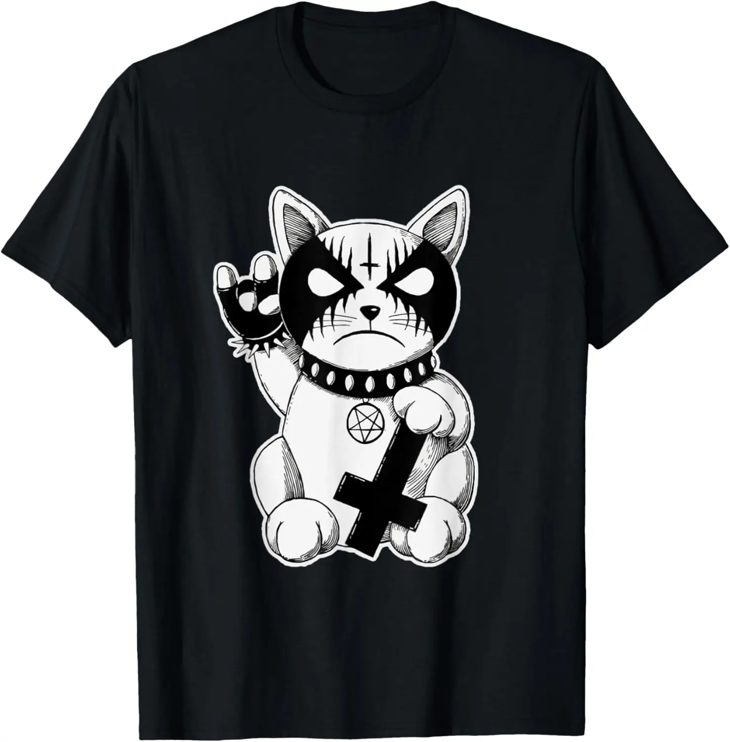 

Black Metal Cat Goth and Death Metal T-Shirt