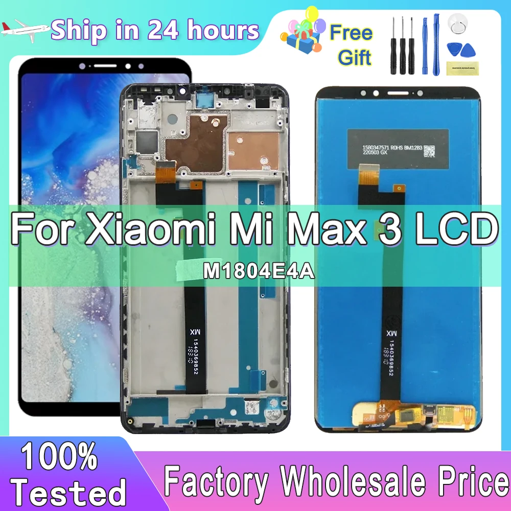 

6.9 " AMOLED For Xiaomi Max3 Display LCD Touch Screen Digitizer Assembly per Xiaomi Mi Max 3 sostituzione dello schermo