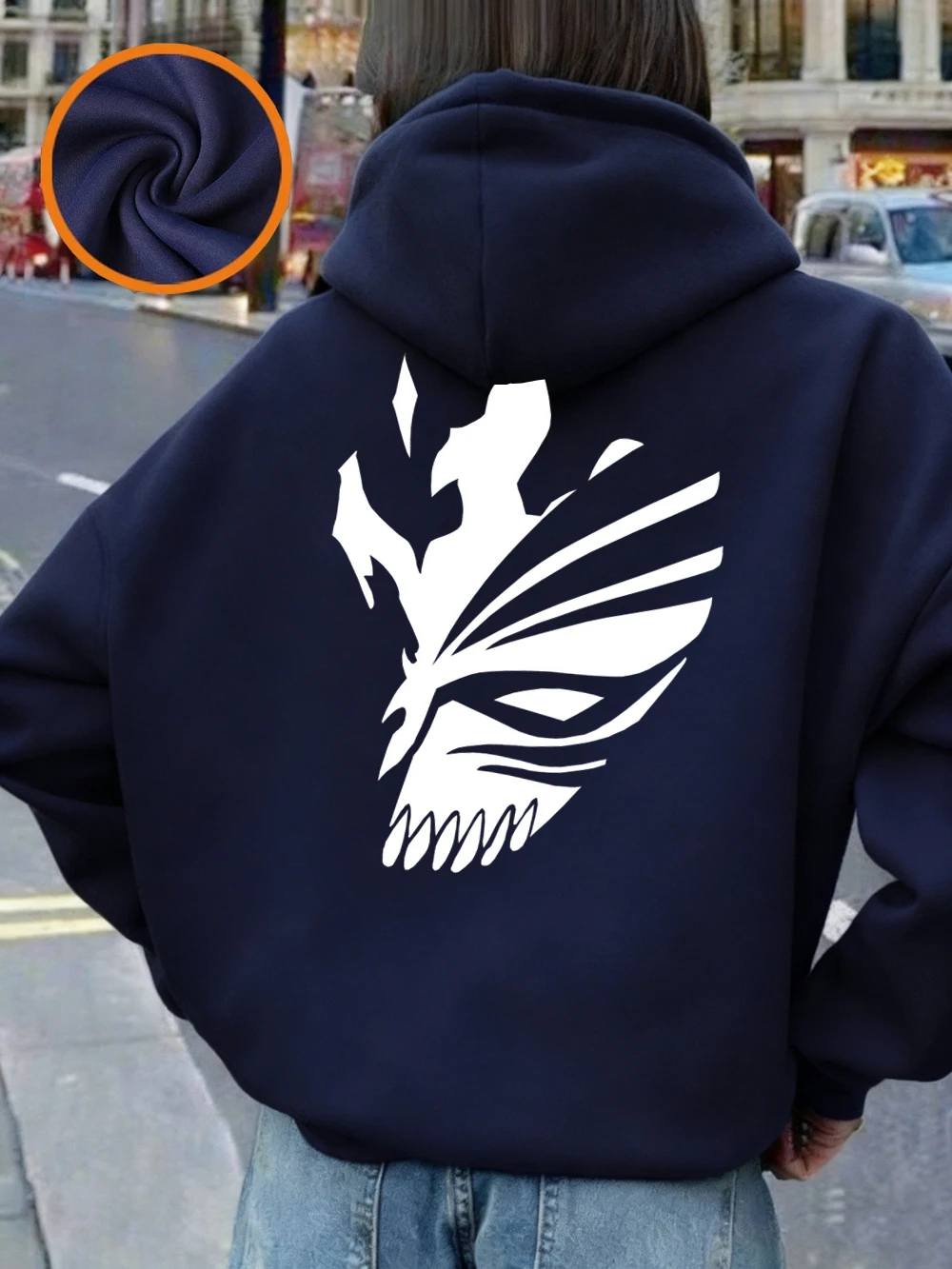 Bleach Ichigo Red Mask Printing Hoodies Damen Winter Fleece Warm Sweatshirt Casual Pocket Pullover Basics Lose Damenkleidung – Detail 20