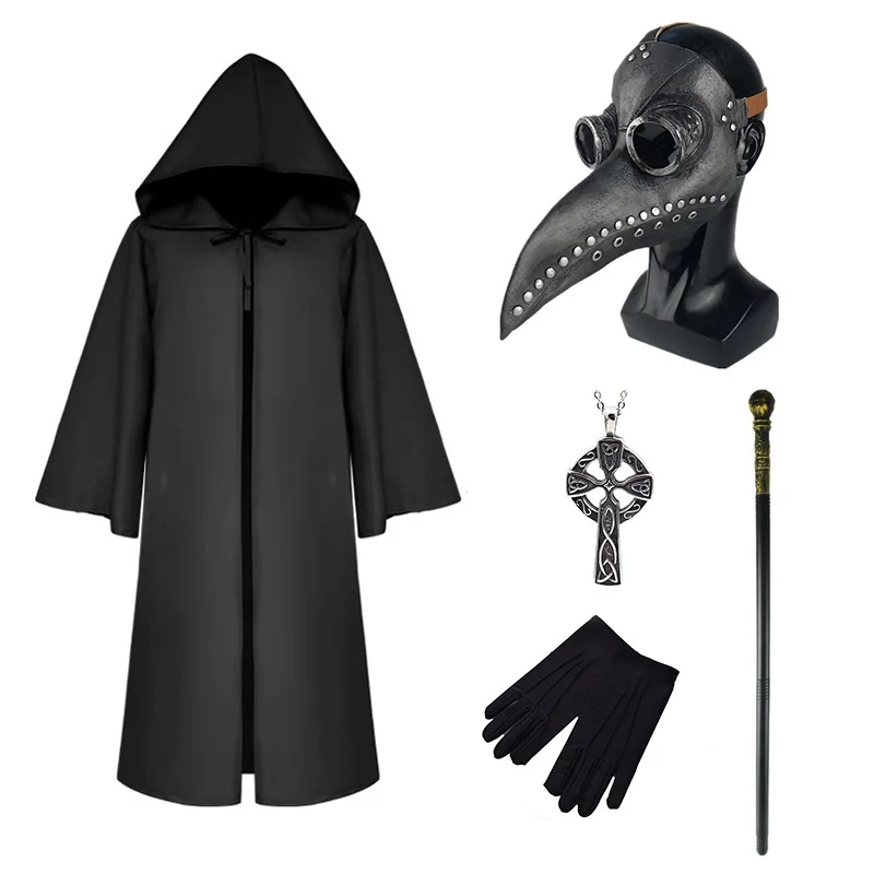 

Ghost Robe Costume, Windbreaker Coat, Black Dress Costume, Adult and Children Cosplay Party Carnival Black Death Costume