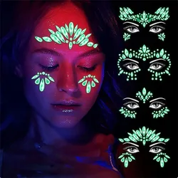 New 3D Glowing Rhinestone Face Sticker Face Gems Jewels Stickers Diamonds Bright Stickers for The Face Festivals Accessories