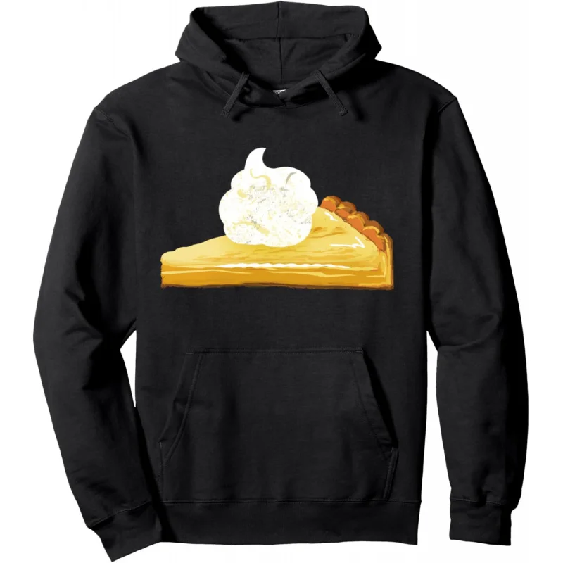 

Thanksgiving Hoodie Fun Pumpkin Pie Pattern Gift Women's Black Hoodie