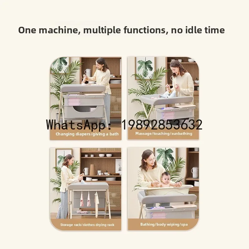 Fotografia 4: Mesa de Cuidados para Bebês r15, Mesa de Troca de Fraldas, Mesa de Banho e Massagem para Recém-Nascidos, Dobrável e Multifuncional