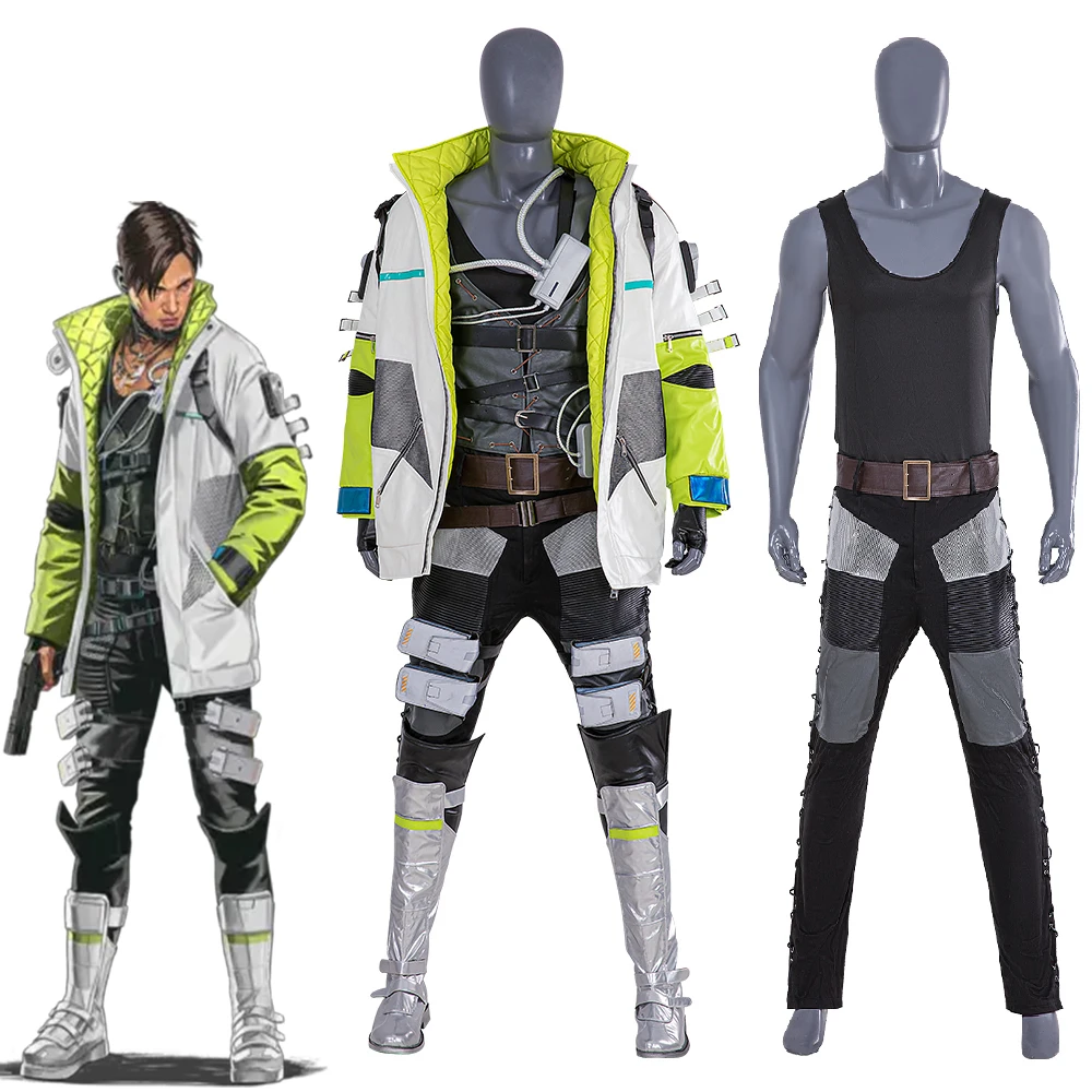 

Apex Game Cosplay Crypto Costume Tae Joon Park Punk Uniform Full Set Christmas Carnival Halloween Party Men's Combat Suits