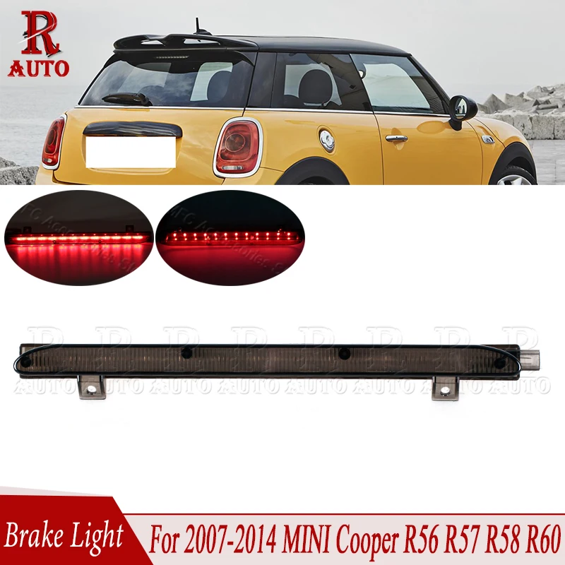 R-AUTO Third 3rd Brake Light For MINI Cooper 2007-2014 R56 R57 R58 R60 2014/2015-up F54 F55 F56 High Mount Brake Stop Light