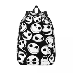 Custom 3D Printing Jack Skellington Pattern Canvas Backpacks for The Nightmare Before Christmas College School Travel Bags