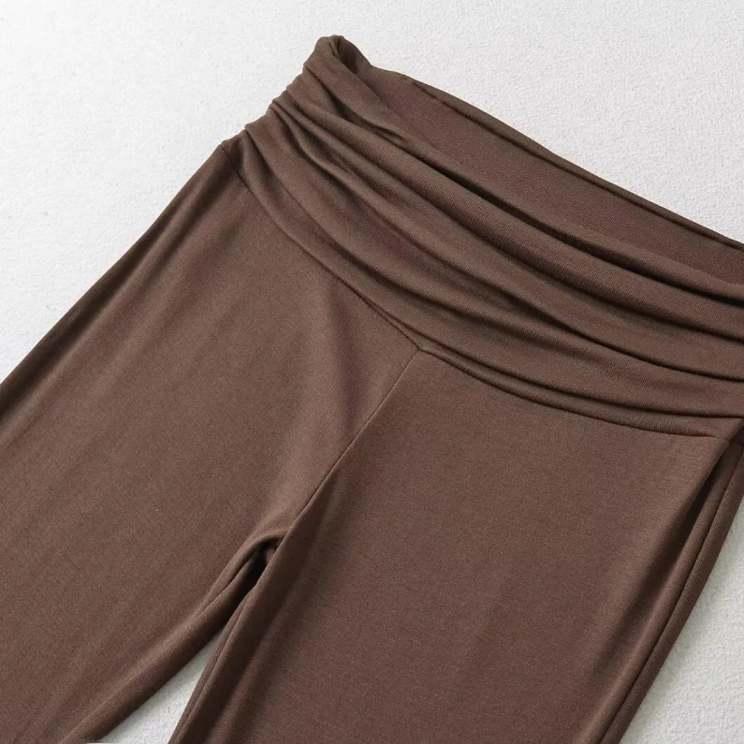 กางเกงโยคะทรงบานเอวต่ำ สไตล์ลำลองสำหรับผู้หญิง ผ้าบางเบา สไตล์อเมริกัน เหมาะสำหรับฤดูใบไม้ผลิและฤดูใบไม้ร่วง