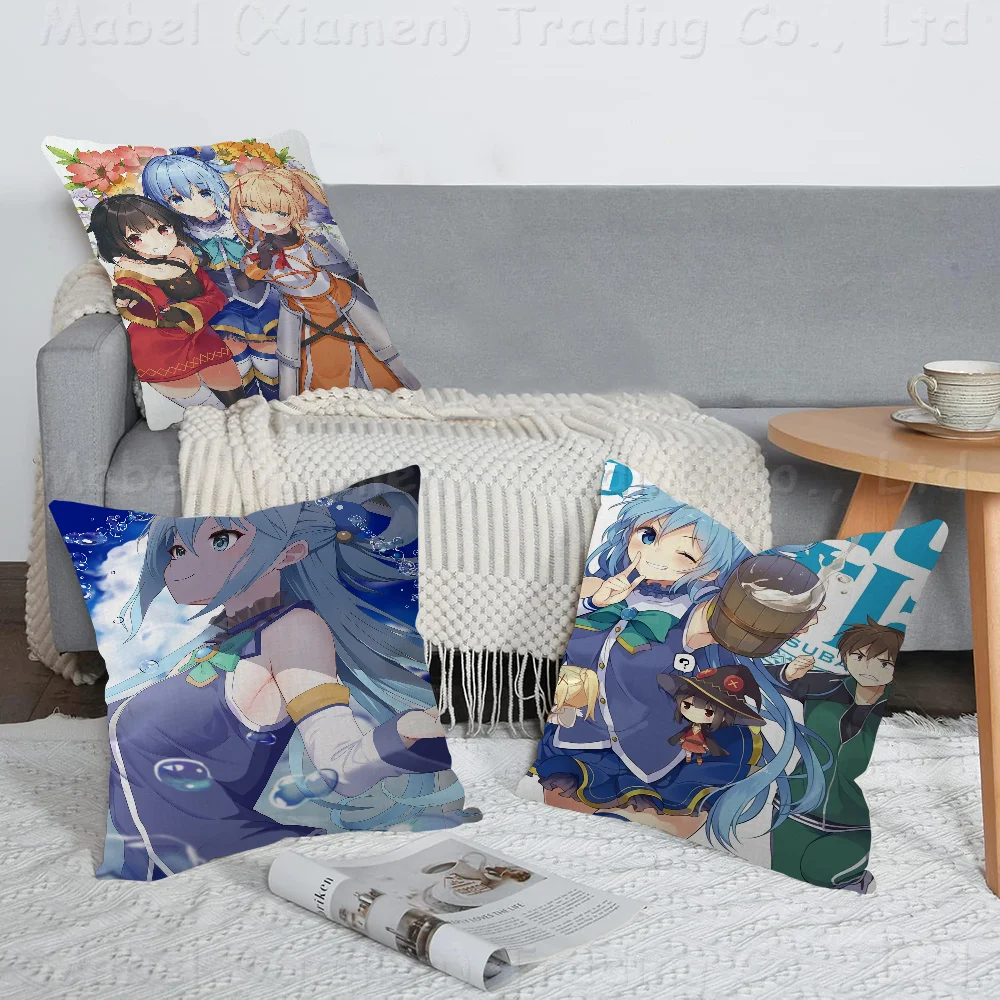 Anime KonoSuba Personalized Picture Text Home Decorative Pillows Household Gifts 45x45cm