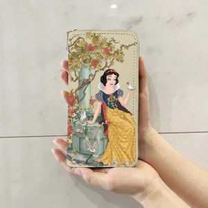 Disney Princess Beauty Beast Anime Pastas, Carteira dos desenhos animados, Zipper Coin Bag, Casual Bolsas, Bolsa De Armazenamento De Cartão, Unisex Gift 6 principais vendas bela e a fera ballet - №4