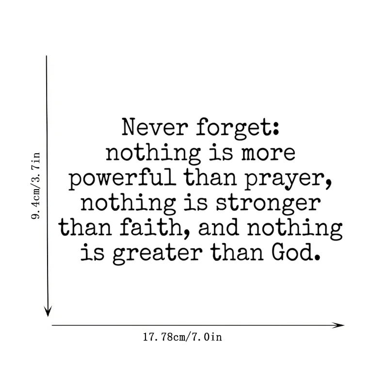 Never Forget: Nothing Is More Powerful Than Prayer, Mirror Makeup Mirror Stickers, Car Sticker, Car Window Decoration