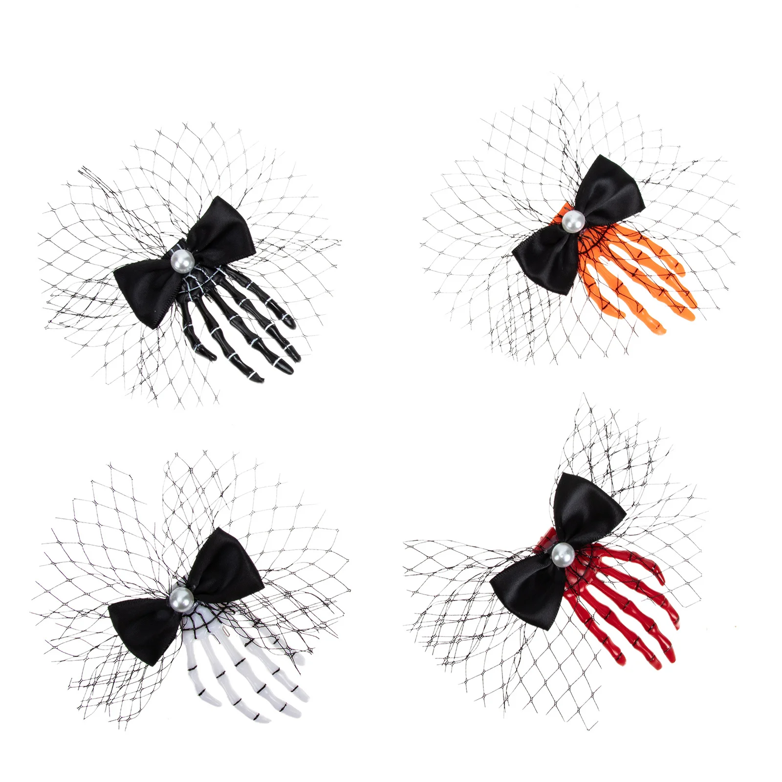 4Pcs Halloween Hair Clips Bone hand Hairpins Party Hair Barrettes for Women Halloween Hairpin Headbands for Women