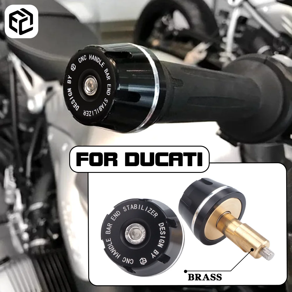 

Motorcycle Handle Bar Ends Plug For For DUCATI Panigale V4 V4S V4R Street Fighter Monst Brass weighted Grips CNC Accessories