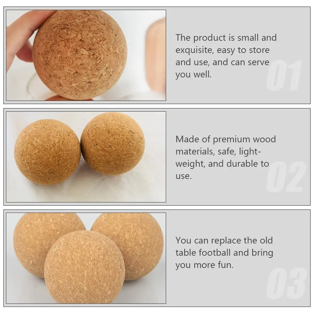 

5pcs Mini Footballs 36mm Diameter Wood Material Lightweight Standard Foosball Table Soccer Toy Replacement Balls