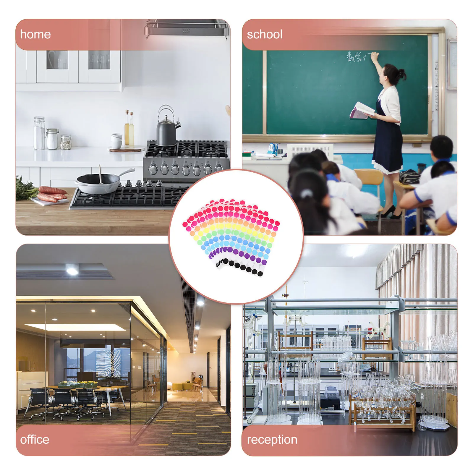 

20 Sheets Colorful Dot Stickers Round Label Decals Classification Adhesive Labels For Home Office Organization File Folders