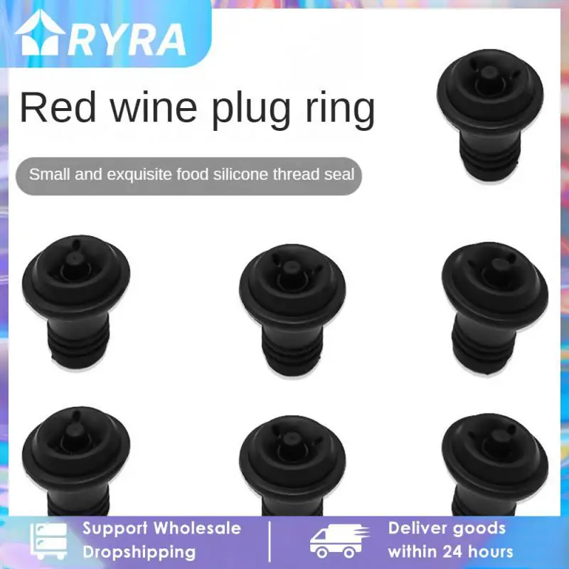 Home Vacuum Wine Saver Black Wine Bottle Plugs Rubber Wine Stopper Vacuum Suction Bottle Stopper Wine Drinks Bottle Caps