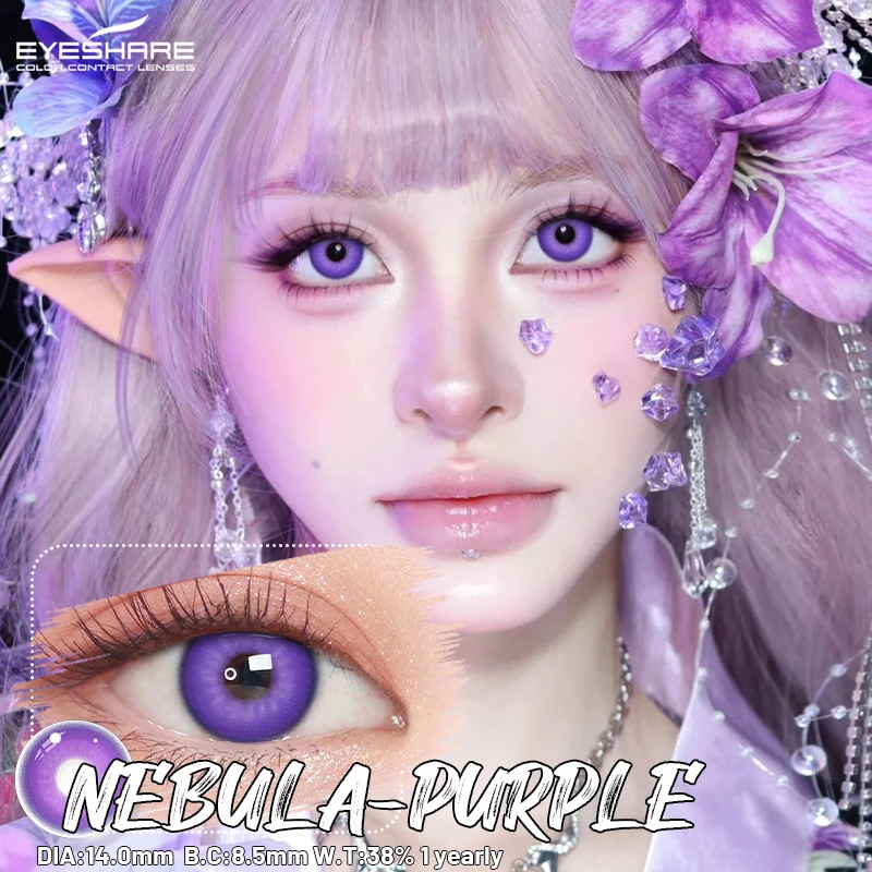 EYESHARE 1 Paar Anime Red Eye Linsen Farbkontaktlinsen Cosplay Blaue Augen Make-up Kontakt Halloween Rosa Kontakte Lila Linsen