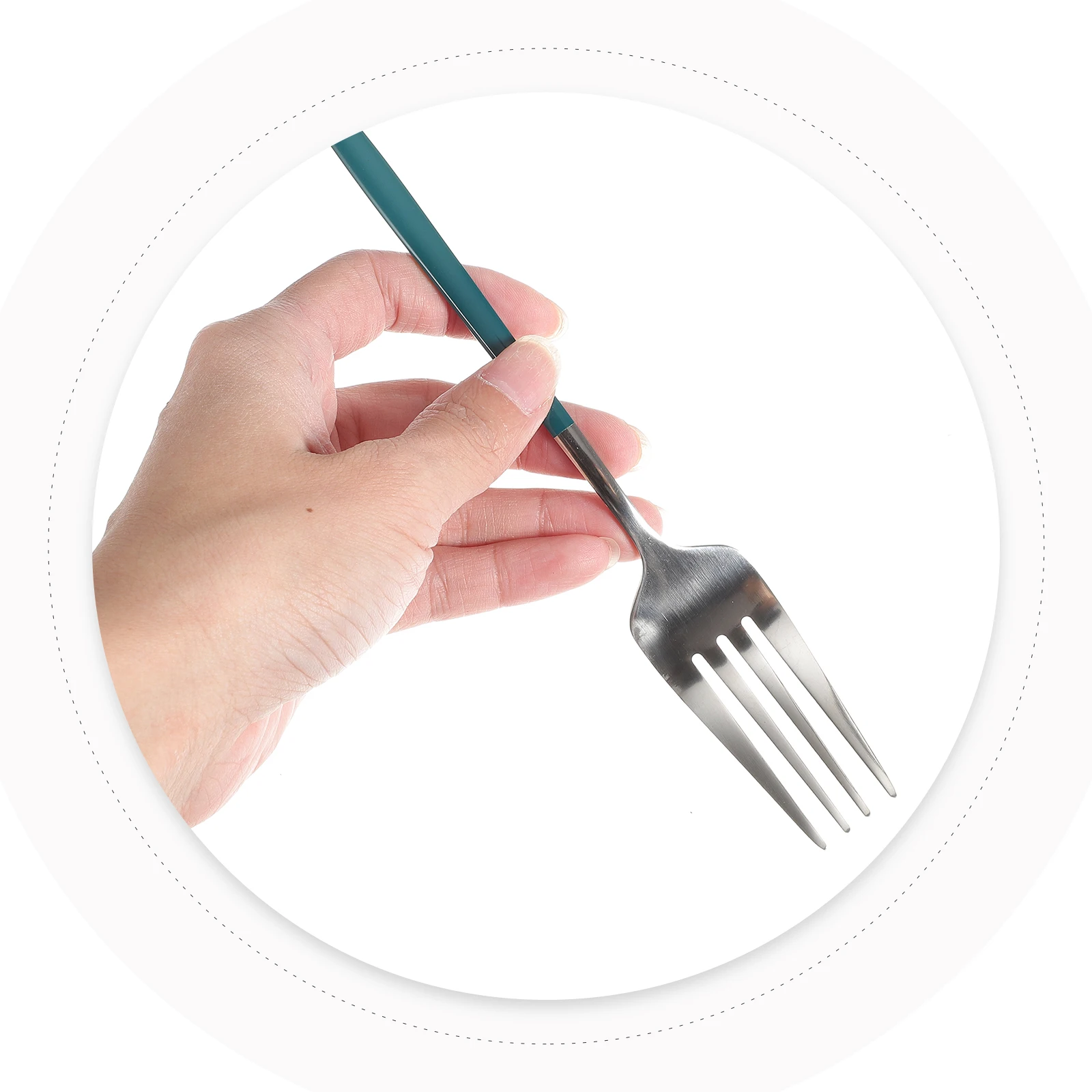

Stainless Steel Cutlery Set Folding Utensils Portable Serving Travel Camping Tableware Reusable