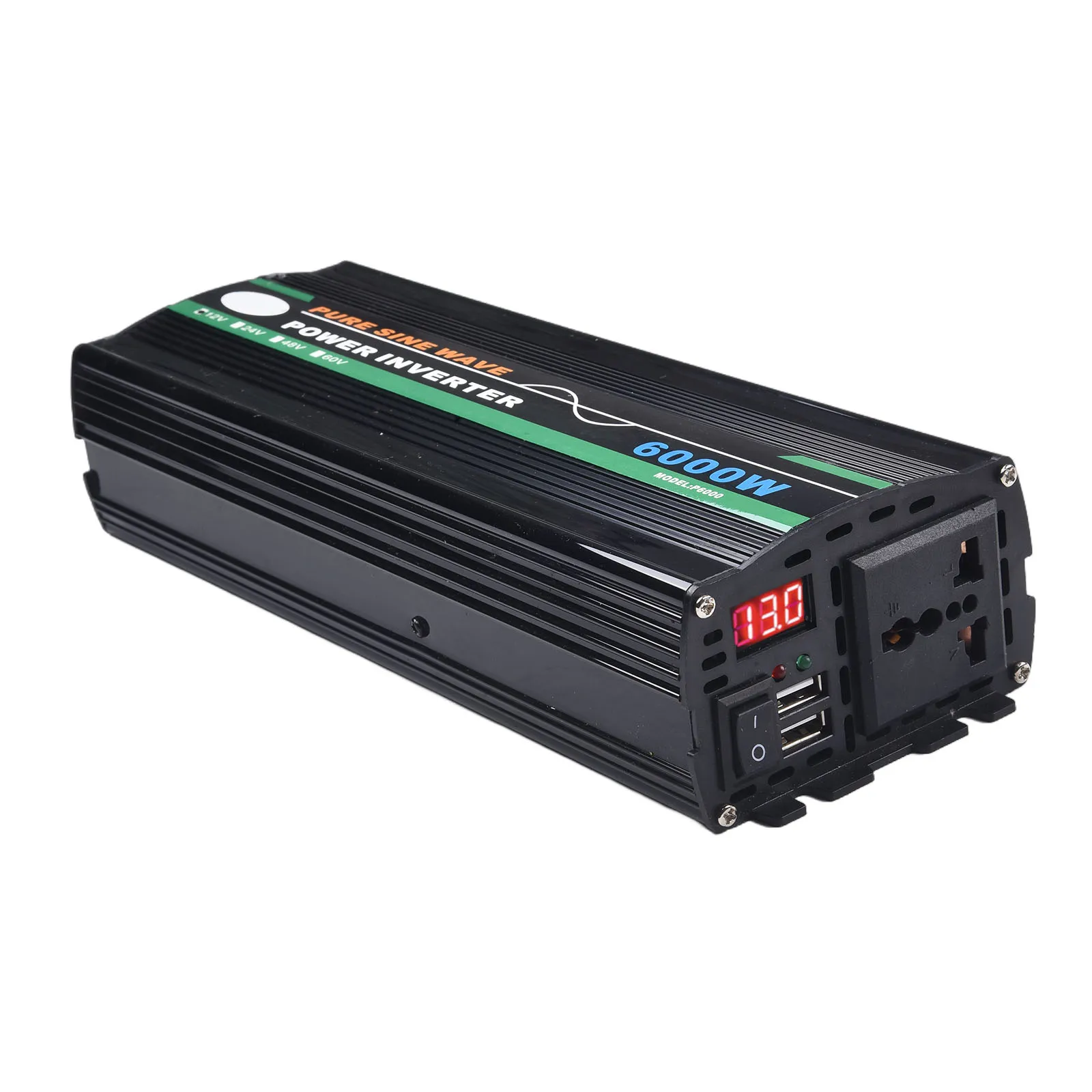 Camping Trips 6000W Pure Sine Wave Inverter Home Power Inverter Aluminum Material Compact Size Efficient Conversion