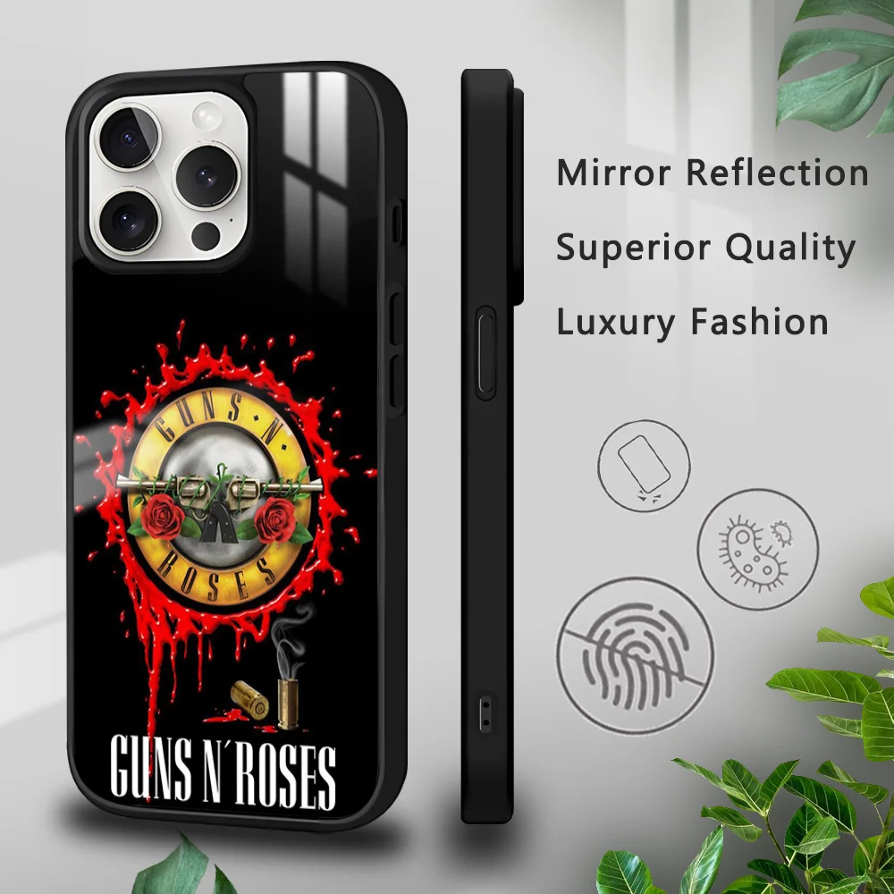 G-Guns N Band Roses Phone Case For iPhone 16 15 14 13 12 11 Pro Xs Max Mini Plus Celulares Hard Funda