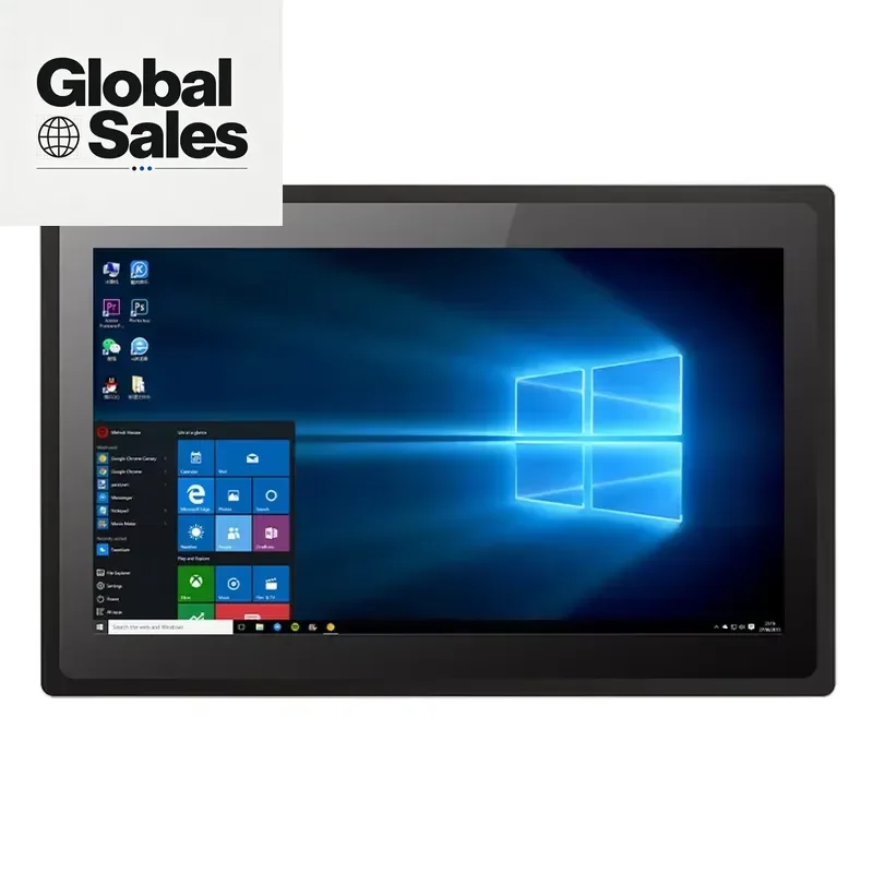 21.5 Inch All in One Touch Mini PC Dual Core 4GB 8GB DDR4 RAM 2x RS232 2x RS485 Ports Industrial Control