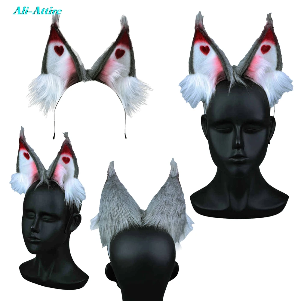 Husk-Diadema con orejas de gato de peluche para Cosplay, disfraz de estilo Otaku de Anime, disfraz de fiesta de juego de rol, accesorio de Carnaval de Halloween, Unisex para adultos