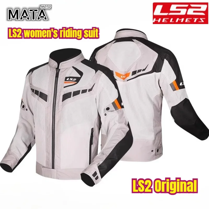 

LS2 MJ158 Motorcycle Jacket Autumn Winter Waterproof Windproof Warm Jacket Women CE Anti-fall Motocross Riding Clothing