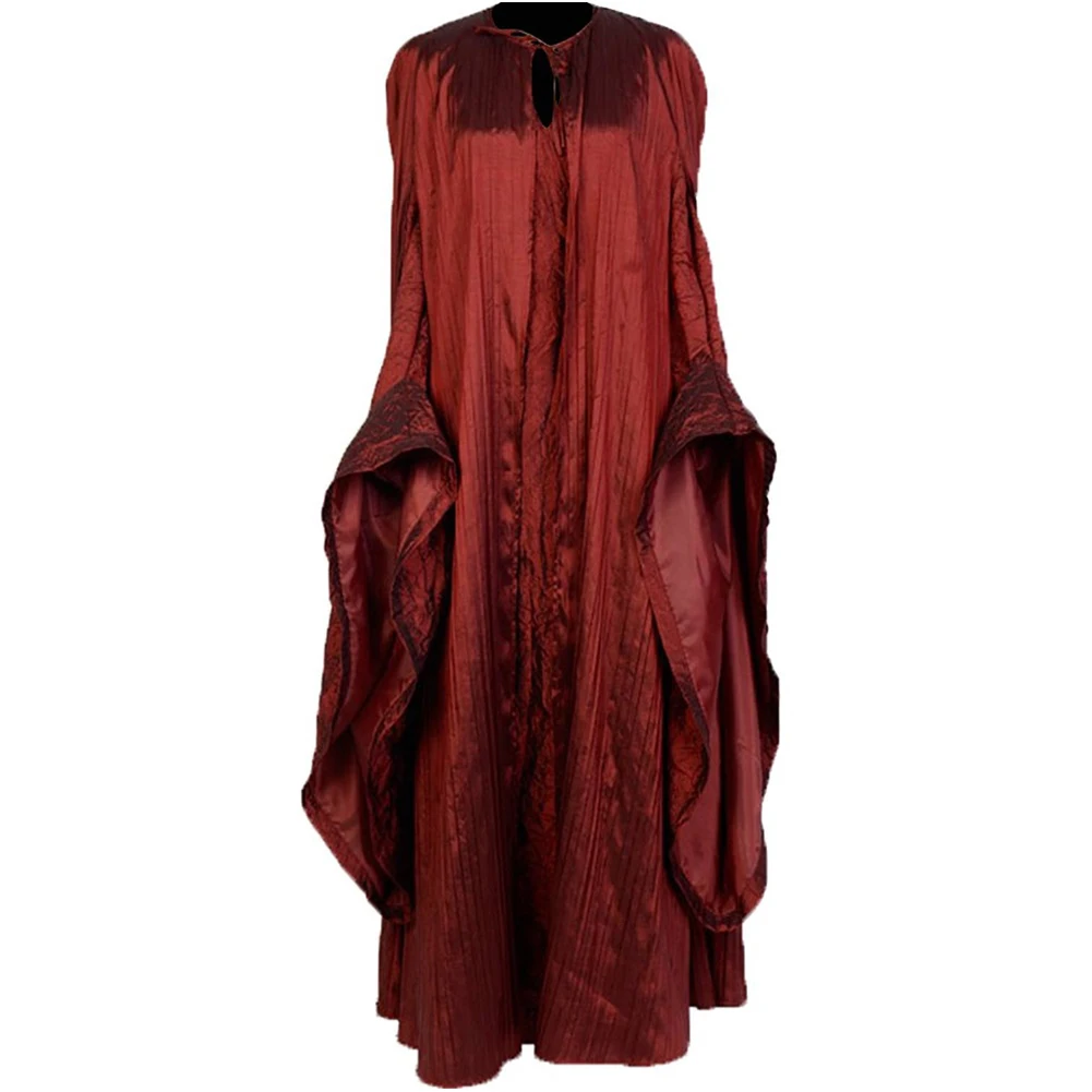 Fantasy Melisandre Cosplay Fantasia Red Robe Movie Priestess Disguise Adult Women Roleplay Female Halloween Carnival Party Cloth