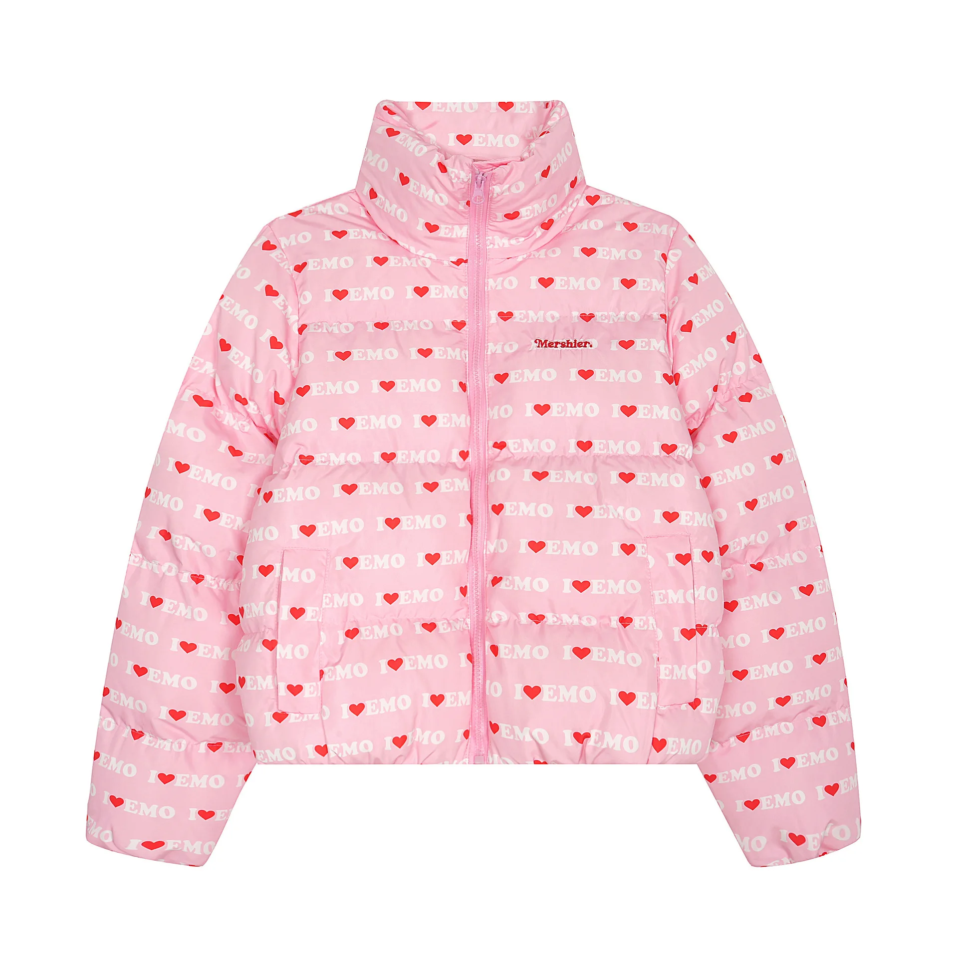 

Женское осенне-зимнее плотное теплое пальто с хлопковой подкладкой и длинными рукавами, женская уличная одежда, стеганая короткая верхняя одежда с милым принтом сердца, топ