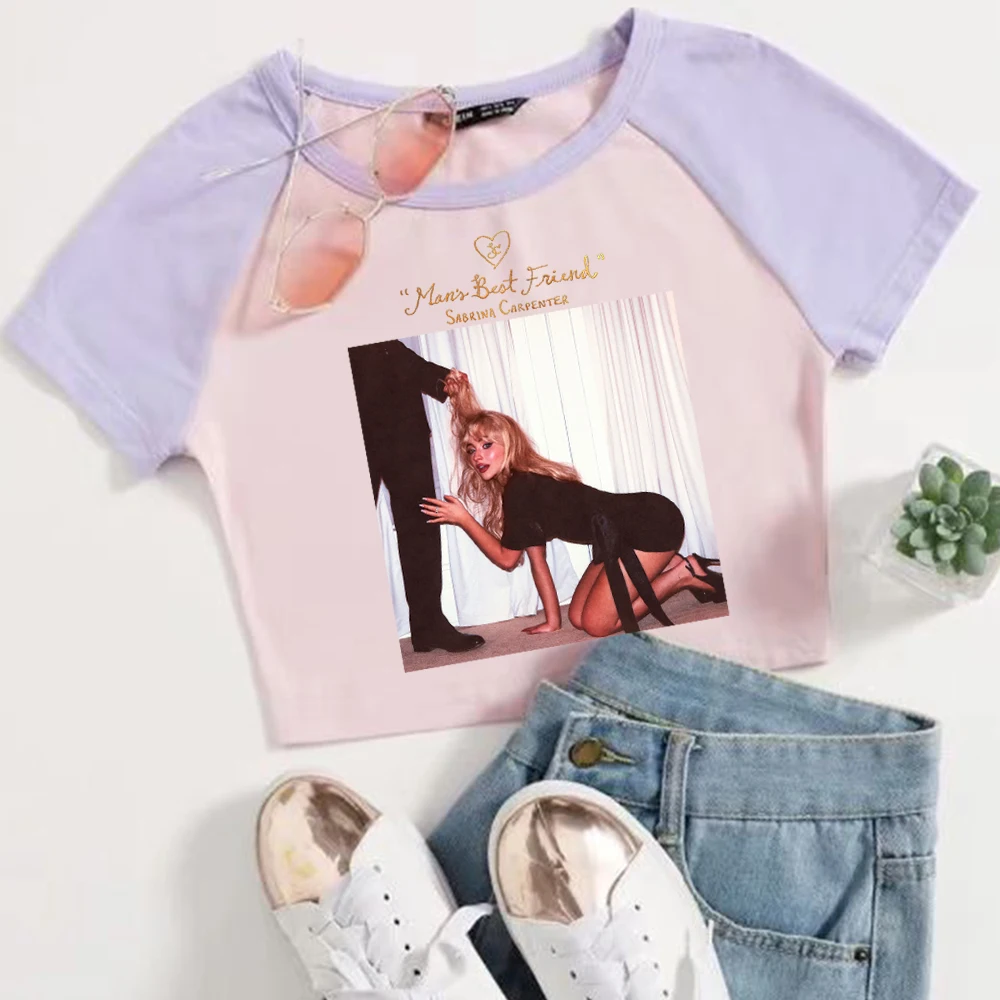 Sabrina Carpenter Best Friend da uomo Crop Top Ragazza sexy Streetwear Y2k Sabrina Carpenter Merch Tee T Shirt