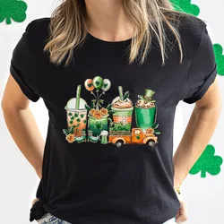 St. Patrick's Coffee Shirt Lucky Coffee Shirt St Patricks Day Coffee Tshirts Saint Paddy's Day Tee Shamrock Clover Drinks Shirts