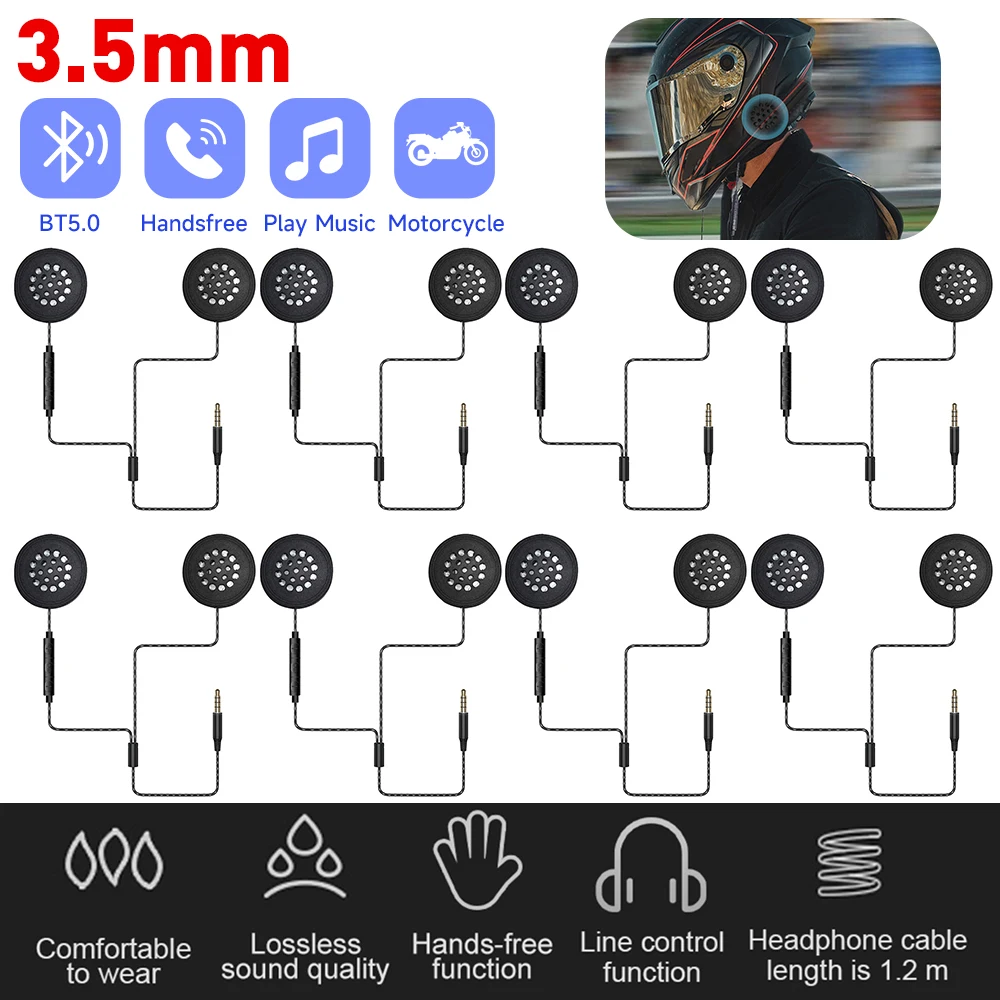 

Гарнитура для мотоциклетного шлема, беспроводные стереонаушники с защитой от помех, Hi-Fi музыкальный плеер, динамик, порт 3,5 мм, гарнитуры для мотоцикла и велосипеда