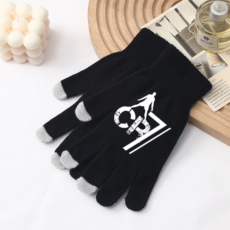 New Cristiano Ronaldo Kids Gloves Fashion Printed Knit Gloved Boys Baby Winter Warm Glove Accessories Children Christmas Gifts