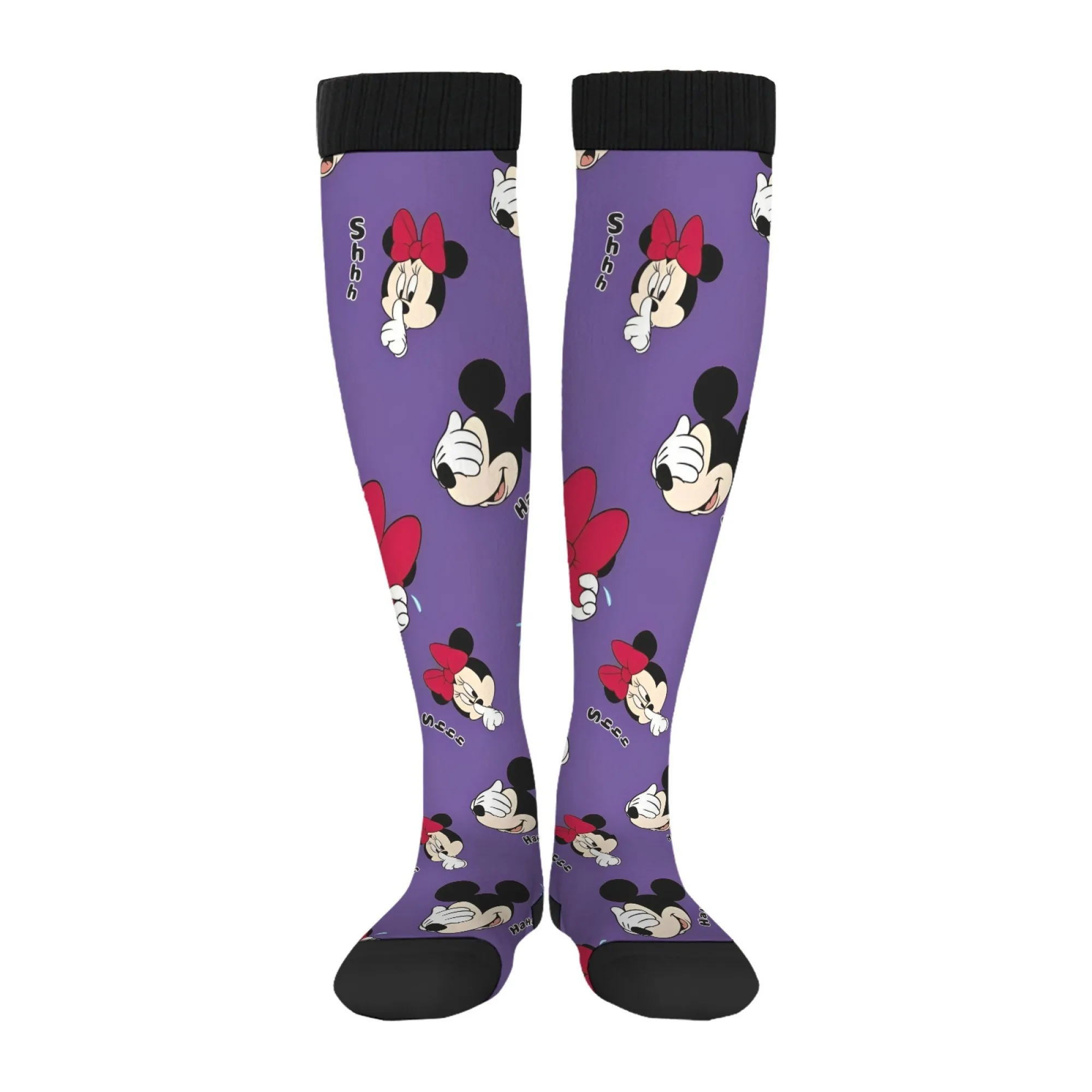 Novelty Mickey Minnie Print Women's Socks Comfortable Non-slip Warm Casual Socks Harajuku Retro Street Hip-Hop Socks Party Gift