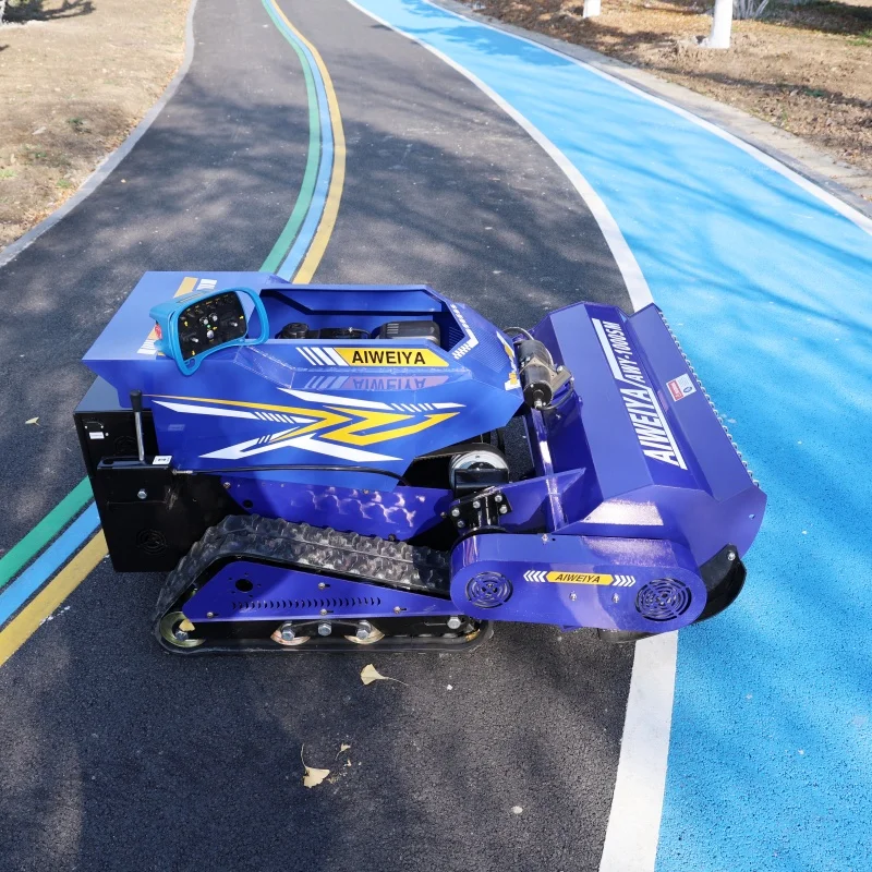 Customized High Quality Flail Lawn Mower - Hot-Selling Agriculture Remote Control Robot with All Terrain Rubber Tracks