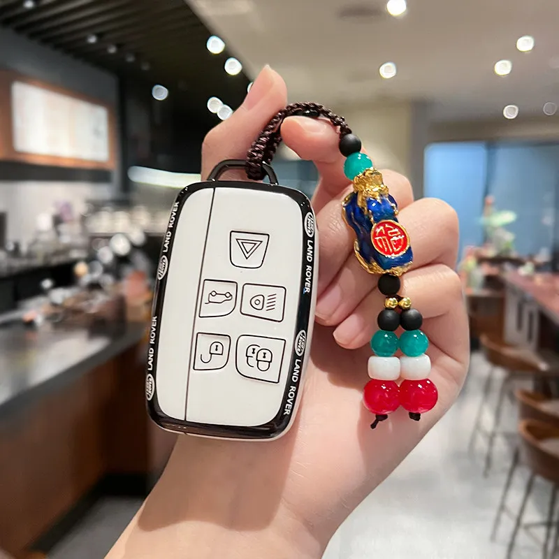 

For Land Rover Range Rover Sport Evoque Freelander Velar Discovery 4 Jaguar XE XJ XF Guitar Fashion TPU Car Key Case Cover Fob