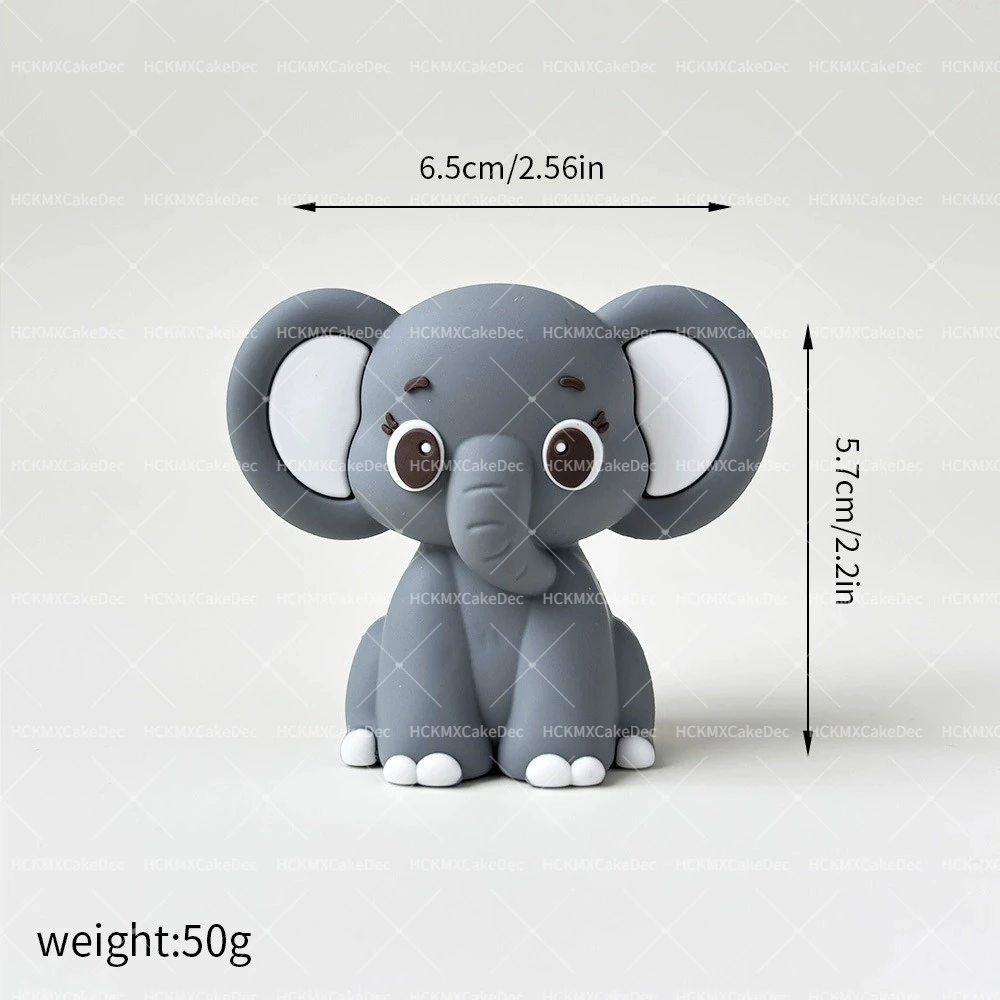 2 Stück/12 Stück Dschungel-Safari-Tier Tortendekoration Giraffe Elefant Löwe Tiger für Babyparty Geburtstagstorten-Deko – Detail 5
