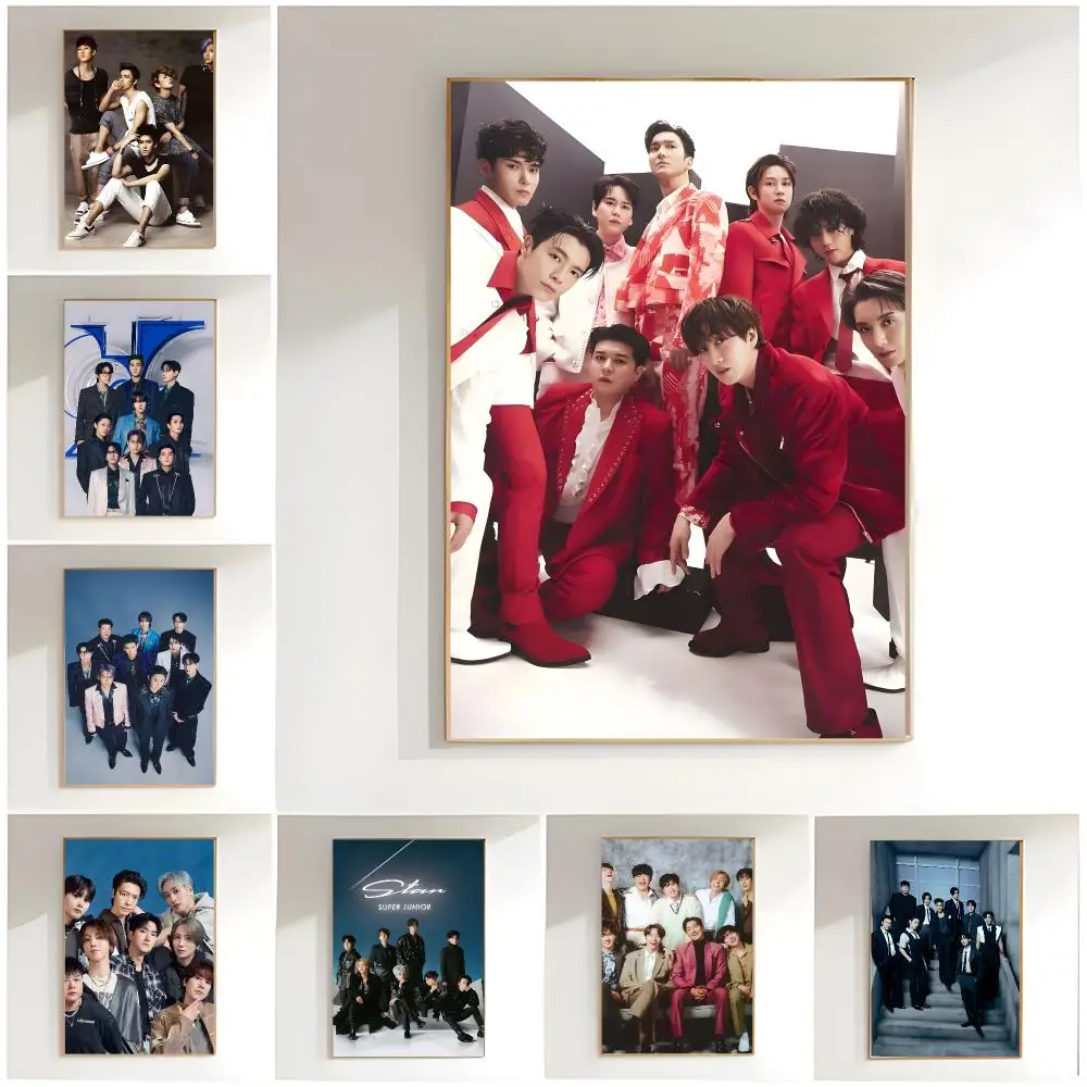 kpop group s-super junior Poster Classic Wall Art  Home Decor  Peel and Stick Unframed