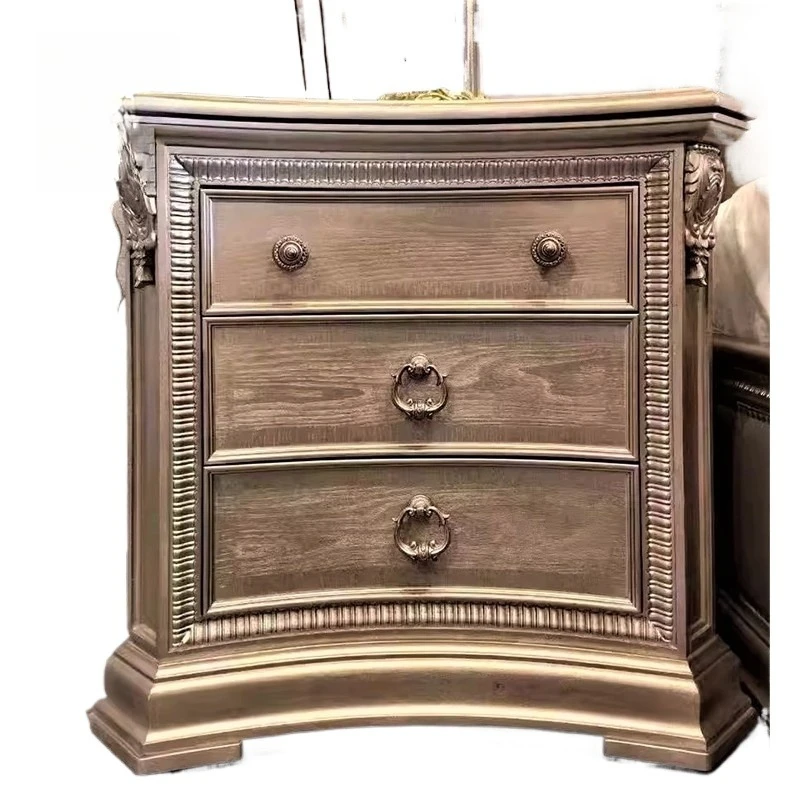 

American all-solid wood bedside table light luxury drawer storage cabinet small apartment bedside light cabinet modern simple