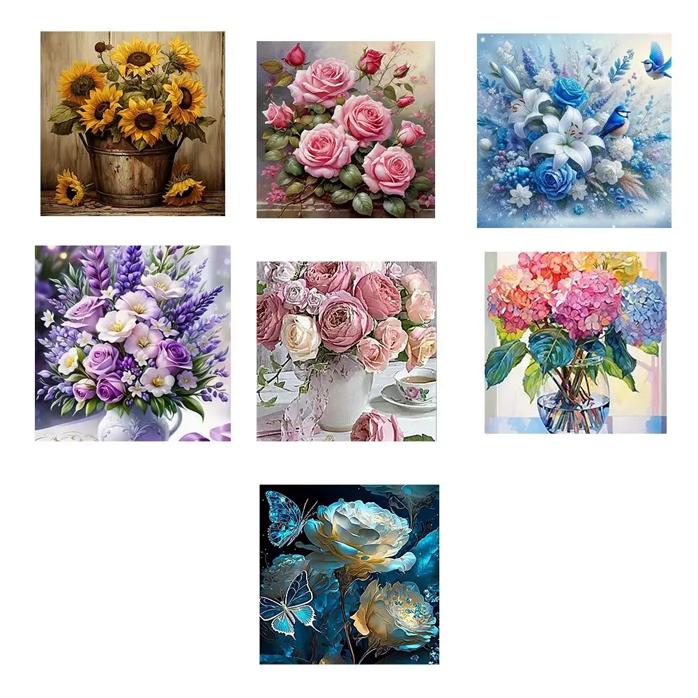 Huacan Diy 5d Diamond Mosaic Sunflower Full Round Sqaure Drill Painting Animal Butterfly New Collection Home Decor Rhinestone