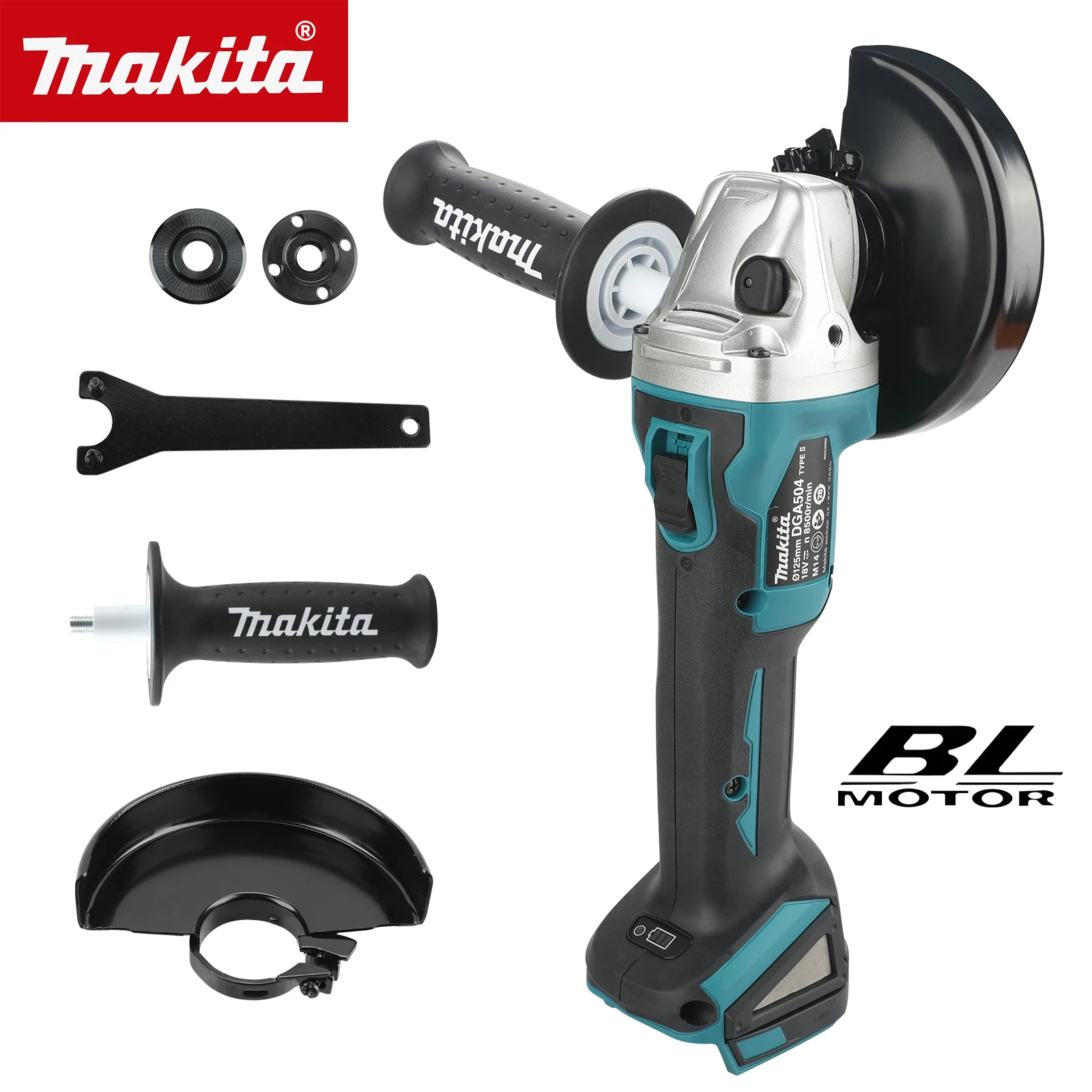 Makita DGA504 charging angle grinder electric polishing machine brushless metal grinding and cutting machine