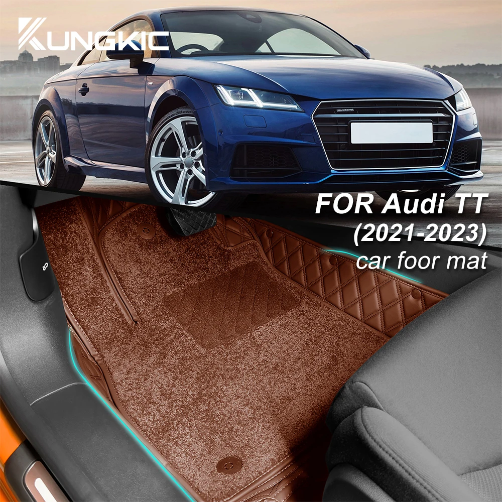 Car Floor Mat for Audi TT 2021 2022 2023 LHD Plush Nylon Leather double layers All Inclusive No Peculiar Smell Decor Accessories