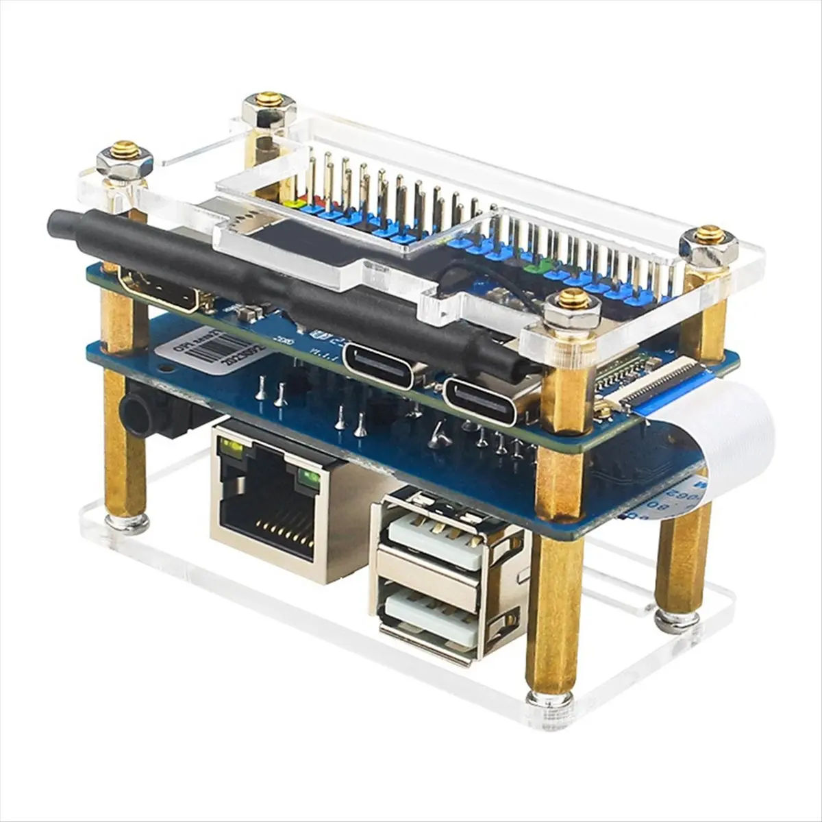 SWXF For Zero 2 W Expansion Board+Case 100M Network Port+USB 2.0+Analog Audio and Video Interface