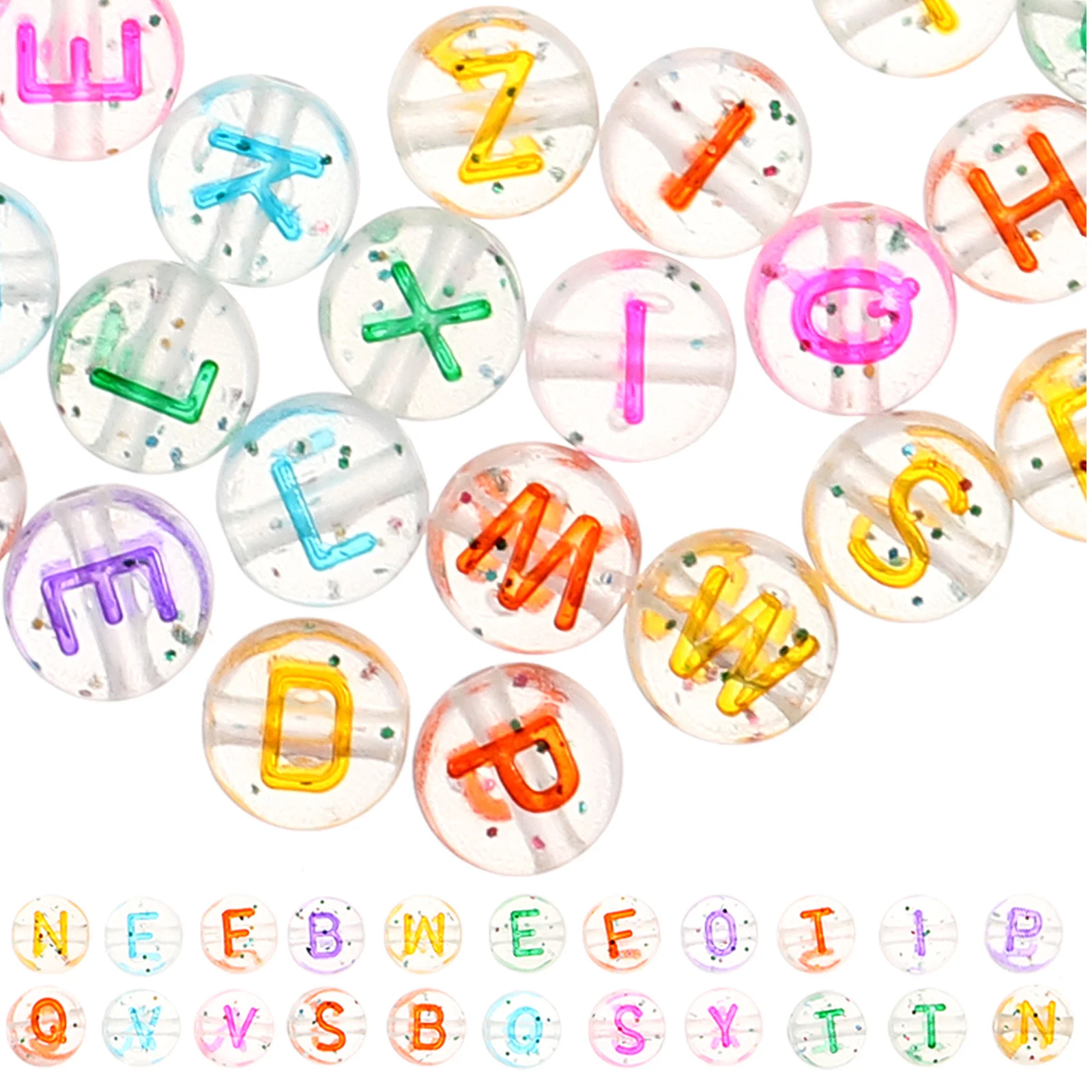 1 sac de perles à lettres DIY, breloques en acrylique transparent pour la fabrication de bijoux faits main, bracelets, colliers, chevillères, boucles d'oreilles
