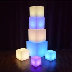 Waterproof Led Lawn Lamp Cube Chair Bar Light Outdoor Lighting Party Wedding Ktv Luminous Rechargeable Stool With Remote Control