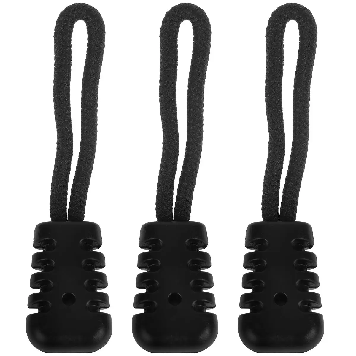 

100 Pcs Zippers Head Rope Small Pulls Spare Universal Repair Replacement Tail Black Puller Bag