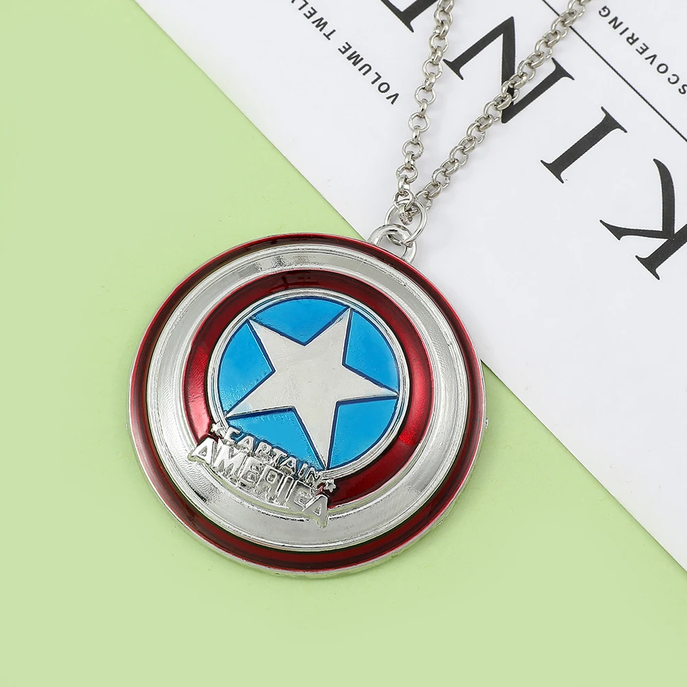 Modische Punk Captain America Schild-Halskette - Trendiger Unisex-Anhänger Schmuck-Accessoire als Geschenk für Freunde – Detail 8